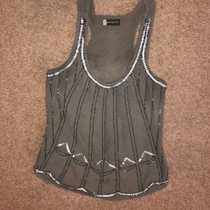Sheer Sequined and Beaded top
